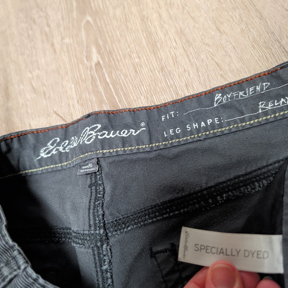 Eddie Bauer Womens 10 Boyfriend Corduroy Pants Charcoal Grey‎ Straight Leg 33x30 - Picture 3 of 7